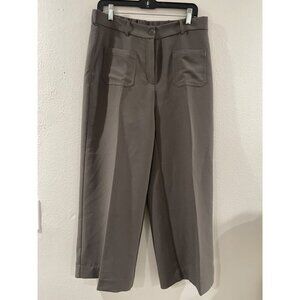 Adrianna Papell Pants Career Pants Wide Leg front patch pocket army green sz 10